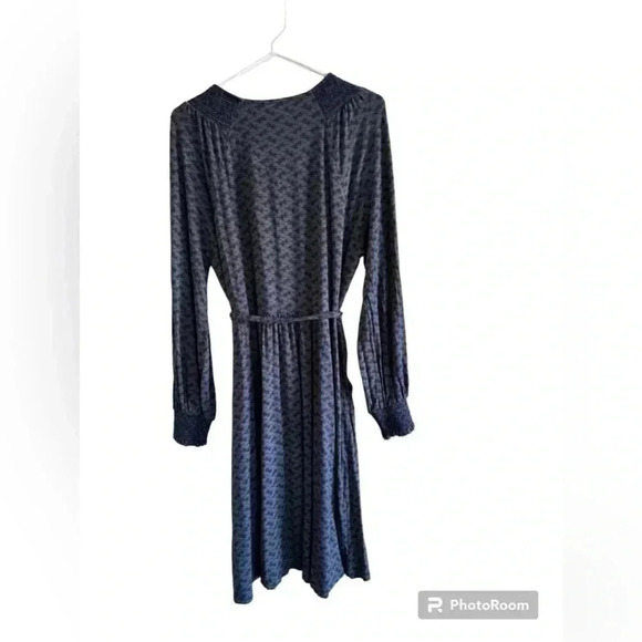 Boden Grace Smocked Jersey Dress Gray and Navy size US 14 Long - Picture 9 of 14